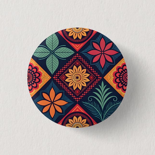 Flowers Magic Pattern 1 Inch Round Button (Front)