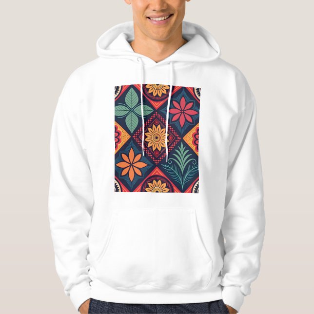 Flowers Magic Pattern Hoodie (Front)