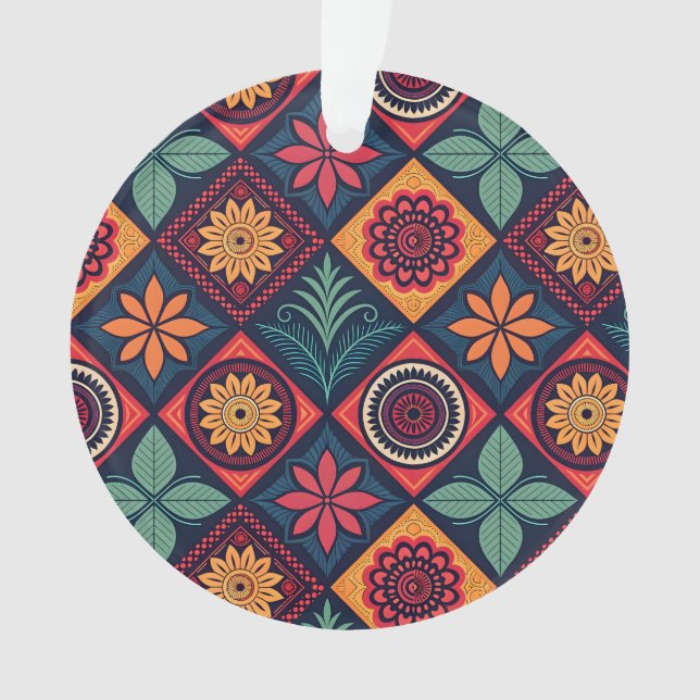 Flowers Magic Pattern Ornament (Front)