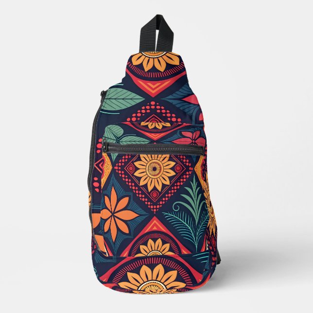 Flowers Magic Pattern Sling Bag (Front)