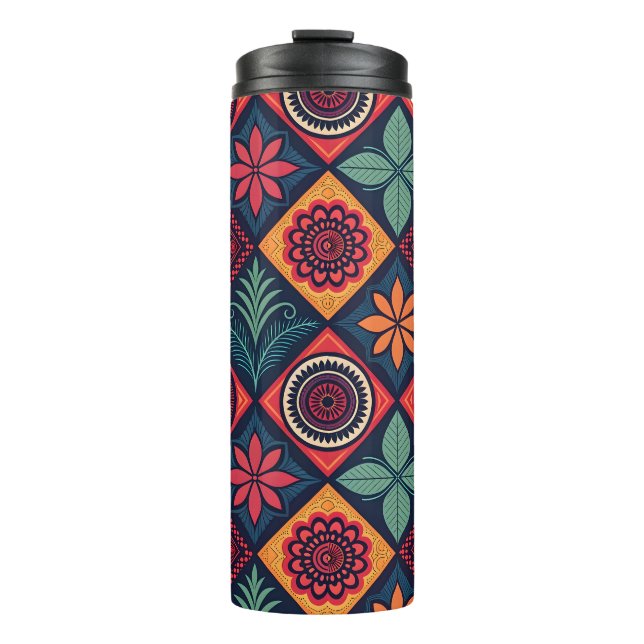 Flowers Magic Pattern Thermal Tumbler (Front)