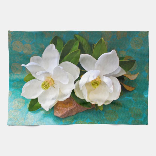 Flowers | Magnolia Flower Kitchen Towel (Horizontal)
