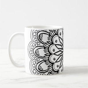 Flowers mandala hand drawing coffee mug