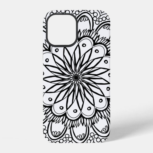 Flowers mandala hand drawing iPhone case (Back)