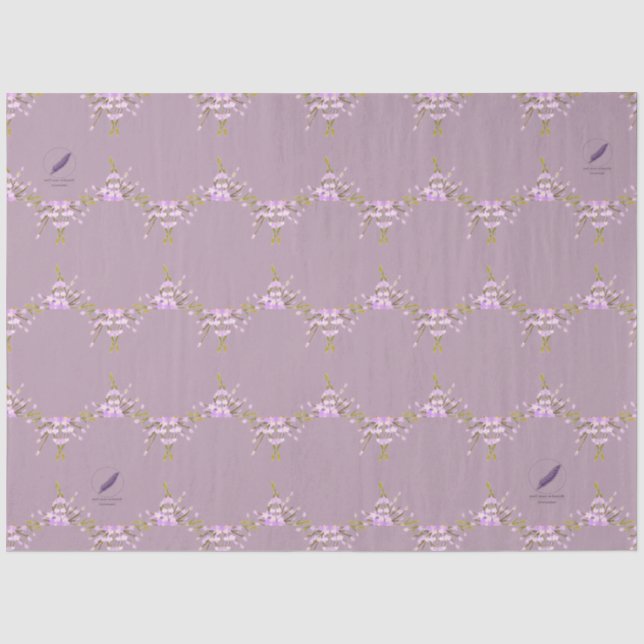 Flowers mauve Mel Mae Schmidt Stationery Tissue Paper (Front)