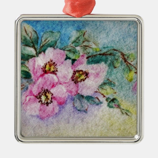 Flowers Metal Ornament (Front)