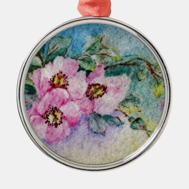 Flowers Metal Ornament (Front)