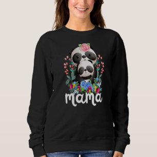 Flowers Mom & Baby Panda Mama Animal Mother's Day  Sweatshirt