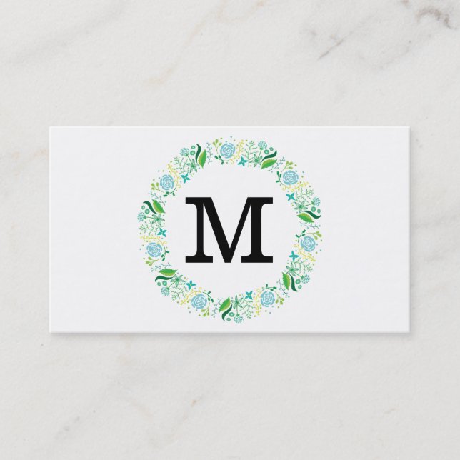 Flowers | Monogram Business Card (Front)