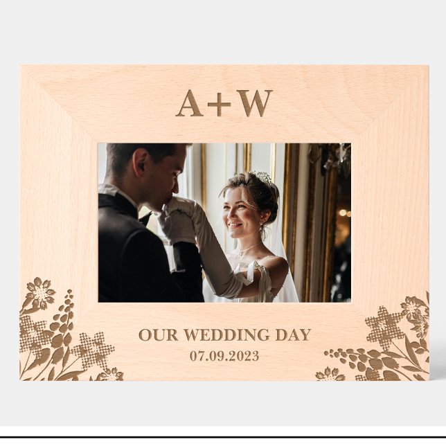 Flowers Monogram Wedding Custom Wood Frames (Creator Uploaded)