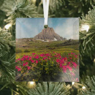 Flowers   Montana's Glacier National Park Glass Ornament