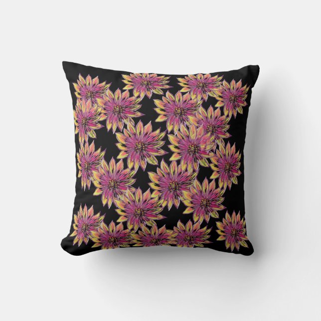 Flowers Mood Throw Pillow (Front)