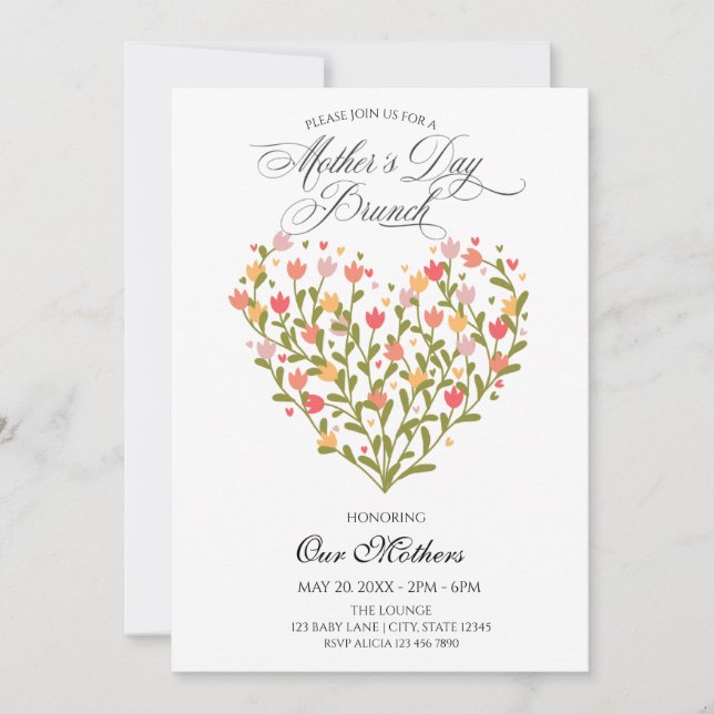 flowers  Mother's Day Brunch Invitation (Front)