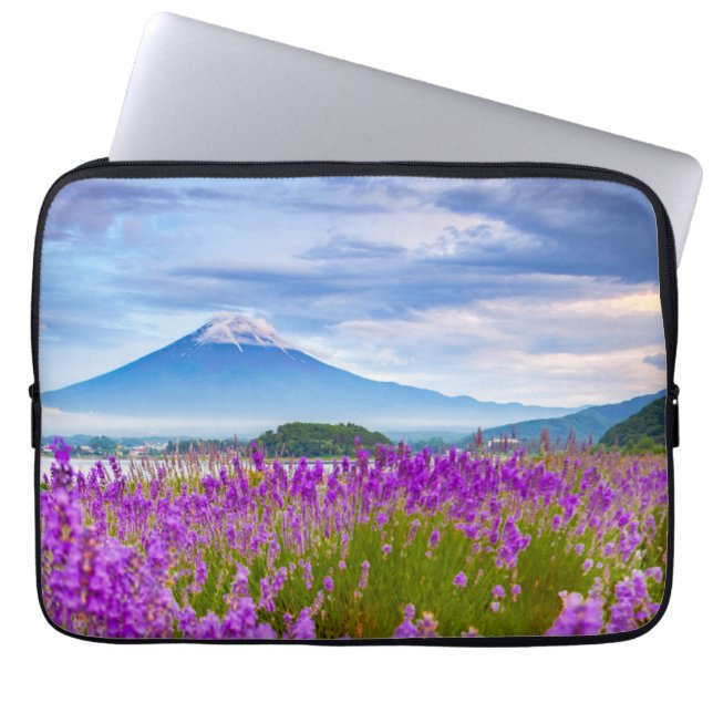 Flowers | Mount Fugi Japan Laptop Sleeve (Front)