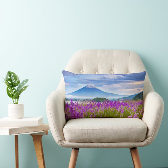Flowers | Mount Fugi Japan Lumbar Pillow (Chair)
