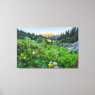 Flowers Mount Rainier National Park Canvas Print