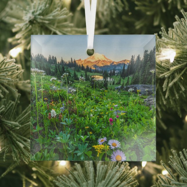 Flowers | Mount Rainier National Park Glass Ornament (Insitu)