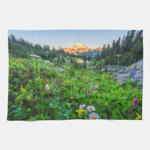Flowers Mount Rainier National Park Kitchen Towel