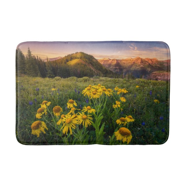 Flowers | Mountain Meadow Crested Butte Colorado Bath Mat (Front)