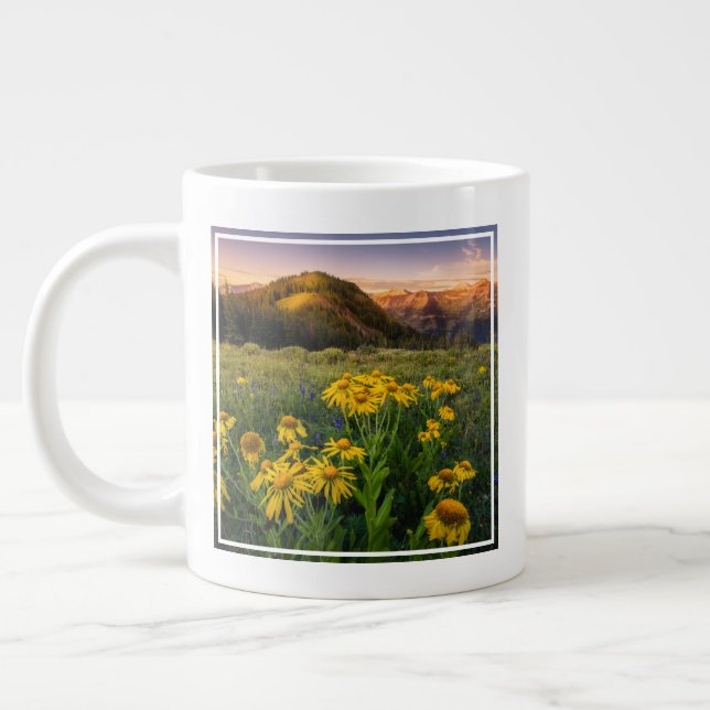 Flowers | Mountain Meadow Crested Butte Colorado Large Coffee Mug (Left)
