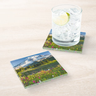 Flowers   Mt. Rainier Wildflowers Glass Coaster