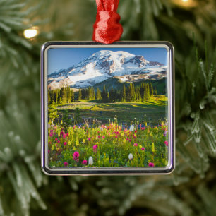 Flowers Mt. Rainier Wildflowers Metal Ornament