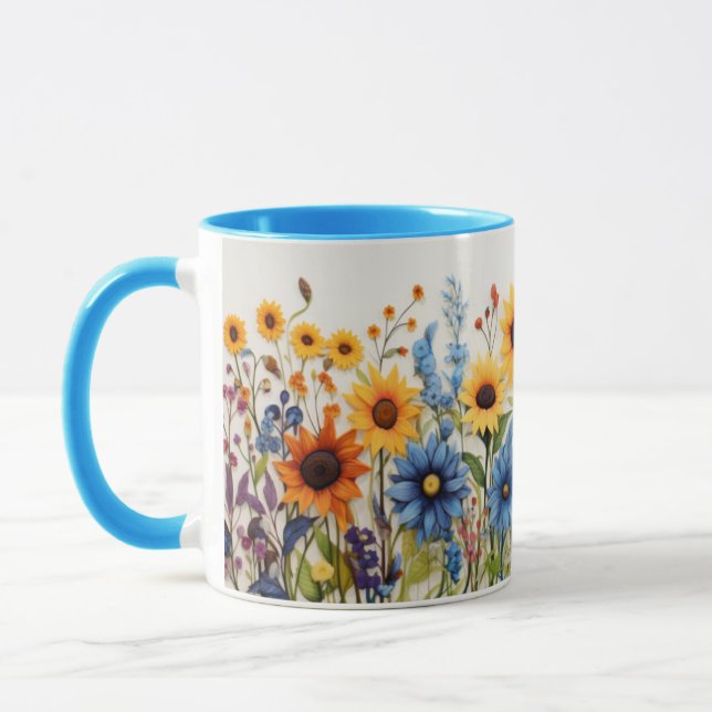Flowers mug, cofee mug, milk mug, tea mug (Left)