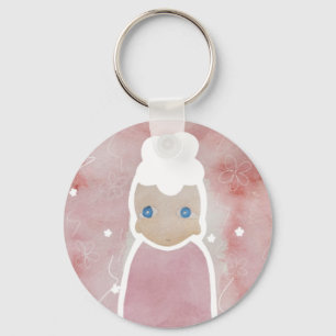 Flowers must be white keychain