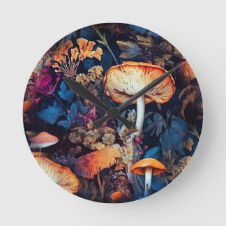 Flowers nature art round clock