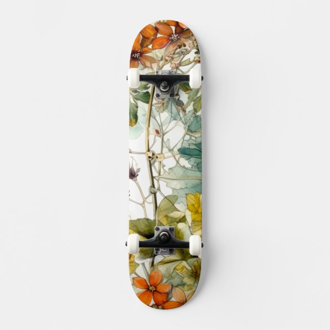Flowers nature art  skateboard (Front)