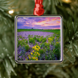 Flowers North Dakota Red River Valley Metal Ornament
