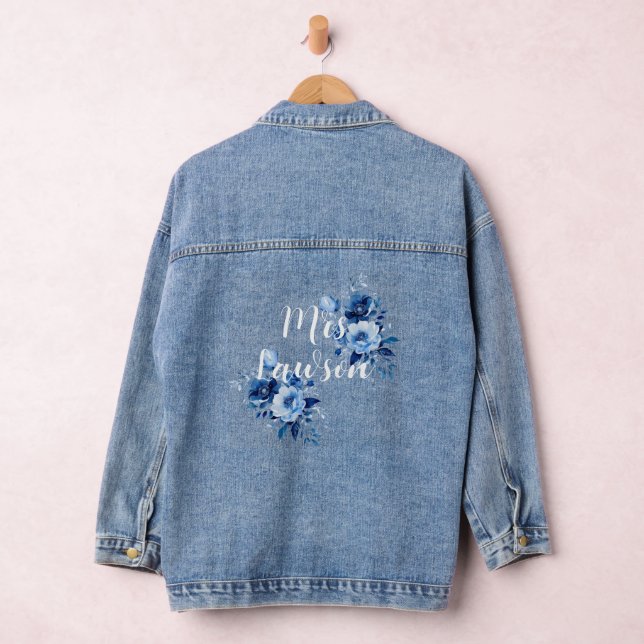 Flowers of Blue Bridal Mrs Design Denim Jacket (Hangar)