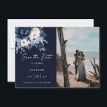 Flowers of Blue Two photo Save The Date<br><div class="desc">Flowers of Blue two photo Save the Date</div>