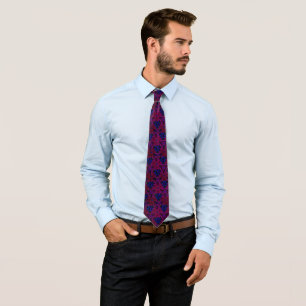 Flowers of Botanical Gardens Purple & Blue Pattern Tie