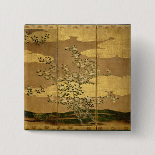 Flowers of Camellias 2 Inch Square Button