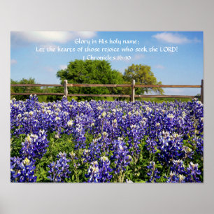 Flowers of Faith 1 Chronicles 16:10 Art Poster