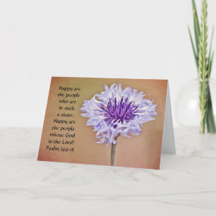 Flowers of Faith Bachelors Button Psalm Card