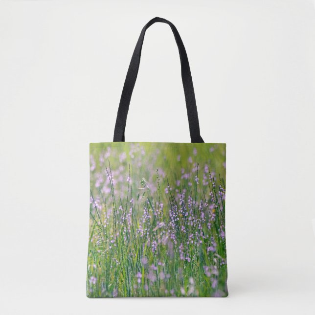 Flowers of Faith Blue Wildflowers Tote Psalm (Front)