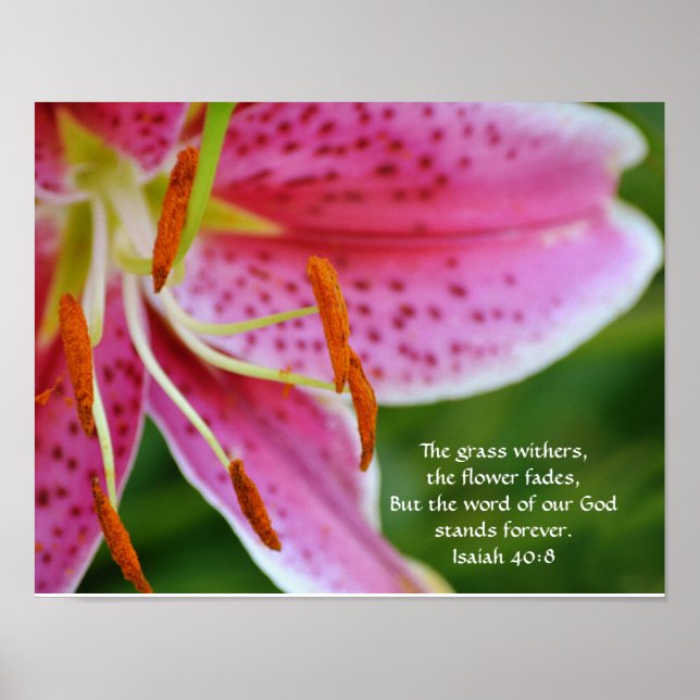 Flowers of Faith Isaiah 40:8 Art Poster (Front)