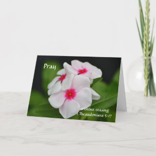 Flowers of Faith Periwinkle Prayers Card