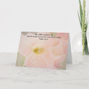 Flowers of Faith Soft Pink Flowers Scripture Card