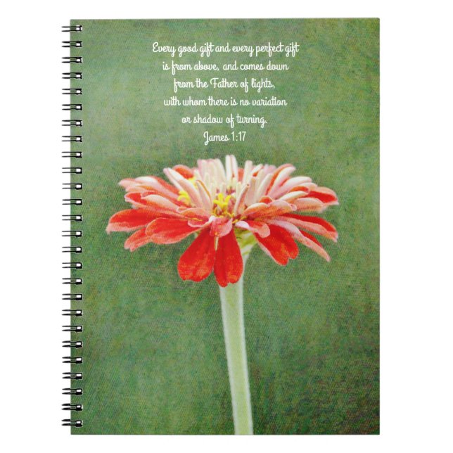 Flowers of Faith Zinnia Gift Prayer Notebook (Front)