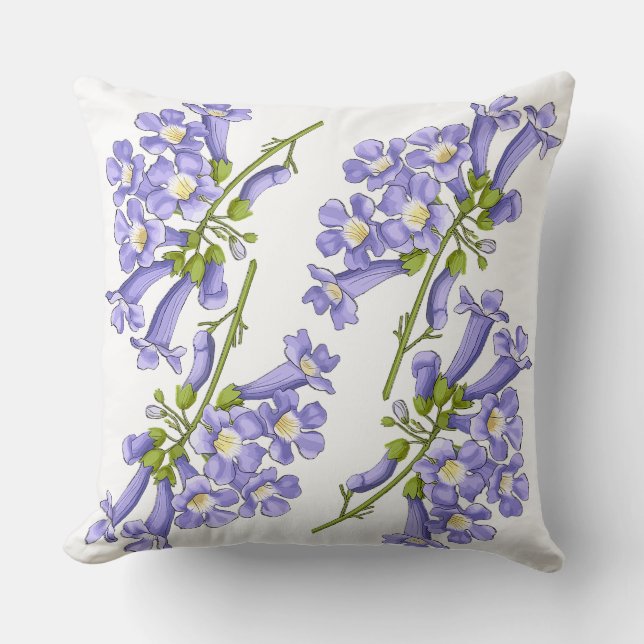 Flowers of Jacaranda Brazil Throw Pillow (Front)