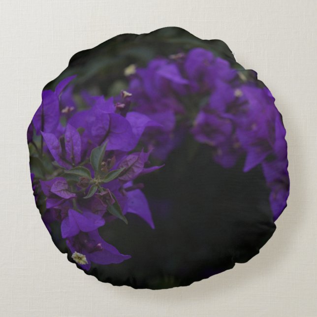 Flowers of January Round Pillow (Back)