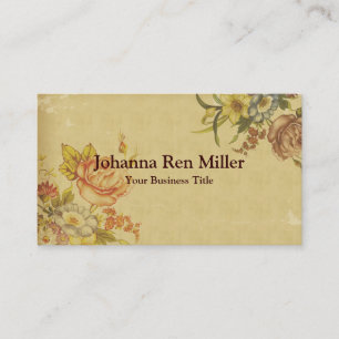 Flowers of Spring - Faux Vintage Style Business Card