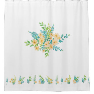 "Flowers of the countryside" design for shower cur