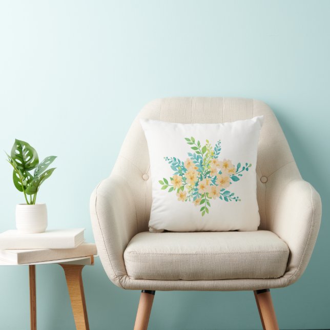 "Flowers of the Field" Throw Pillow (Chair)