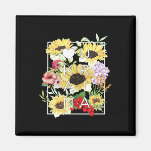 Flowers Of Ukraine Word Art - Ukrainian Pride  Magnet