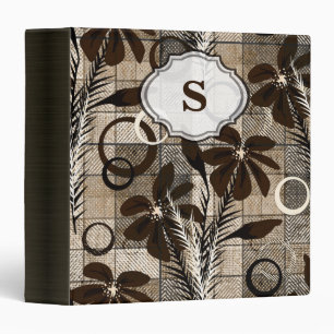Flowers on a chequered background in a rustic styl binder