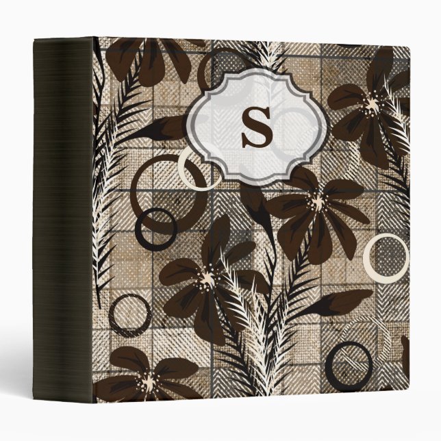 Flowers on a chequered background in a rustic styl binder (Front/Spine)
